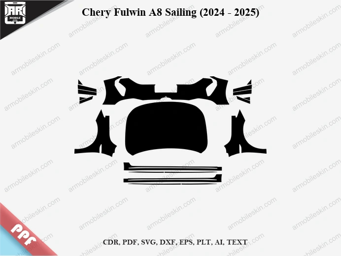 Chery Fulwin A8 Sailing (2024 - 2025) Car Exterior Front PPF Template