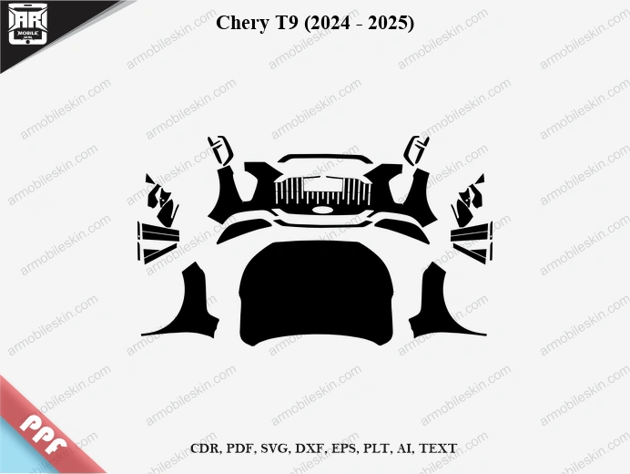 Chery T9 (2024 - 2025) Car Exterior Front PPF Template