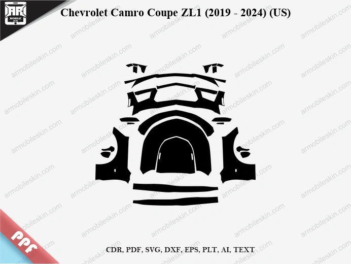 Chevrolet Camro Coupe ZL1 (2019 - 2024) (US) Car Exterior Front PPF Template