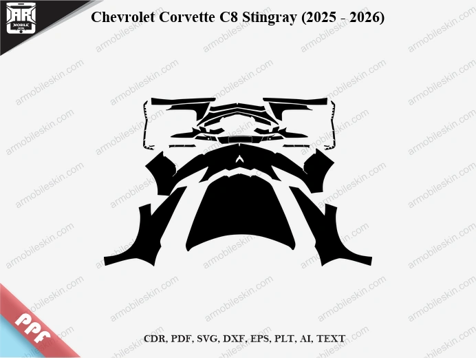 Chevrolet Corvette C8 Stingray (2025 - 2026) Car Exterior Front PPF Template