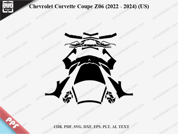 Chevrolet Corvette Coupe Z06 (2022 - 2024) (US) Car Exterior Front PPF Template