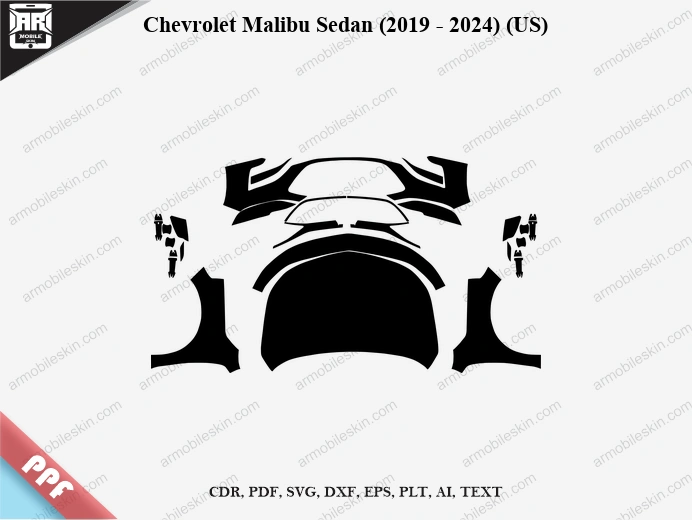 Chevrolet Malibu Sedan (2019 - 2024) (US) Car Exterior Front PPF Template
