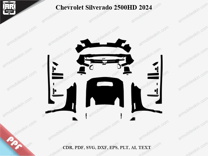 Chevrolet Silverado 2500HD 2024 Car Exterior Front PPF Template