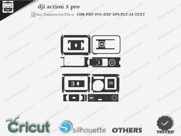 DJI Action 5 Pro Skin Template Vector Cut File