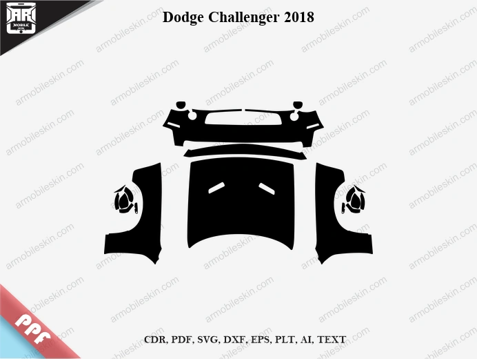 Dodge Challenger 2018 Car Exterior Front PPF Template