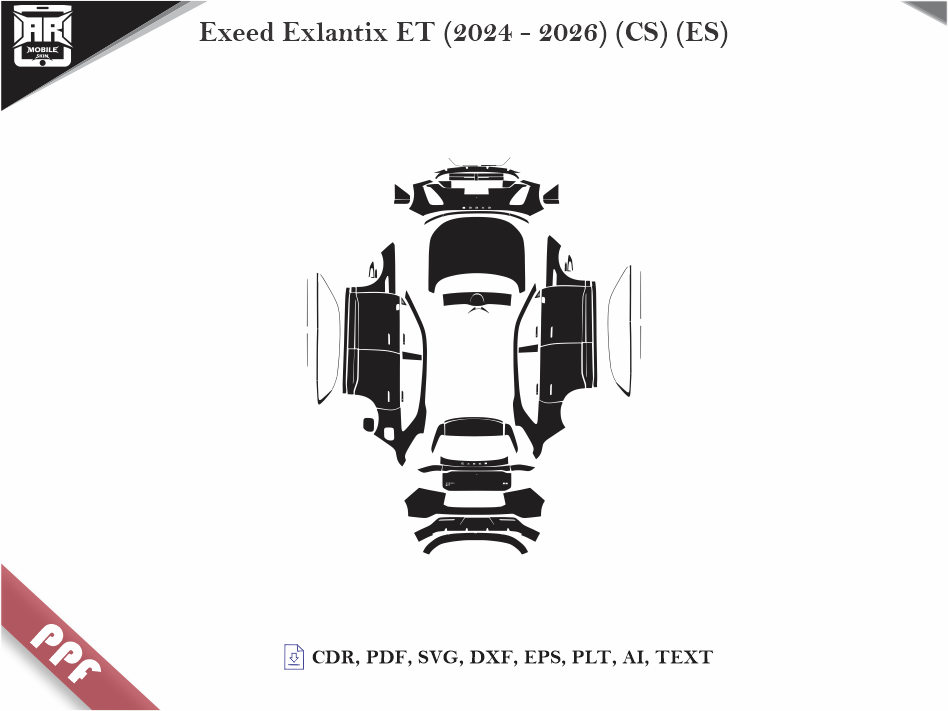 Exeed Exlantix ET (2024 - 2026) (CS) (ES) Car Body PPF Cutting Template