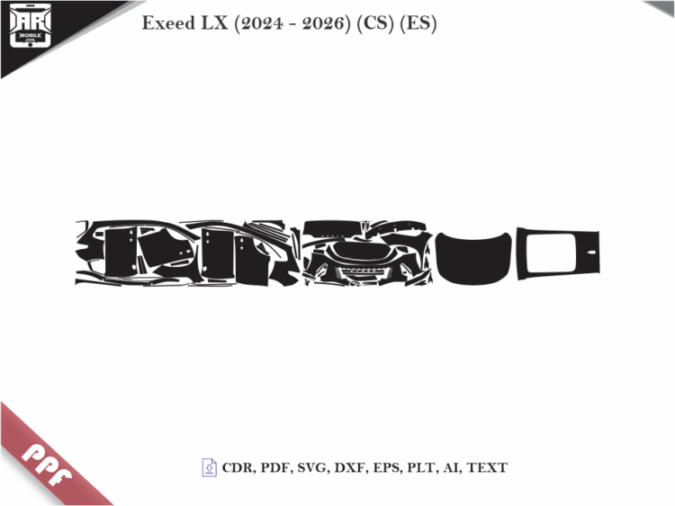 Exeed LX (2024 – 2026) (CS) (ES) Full Car Body PPF Cutting Template