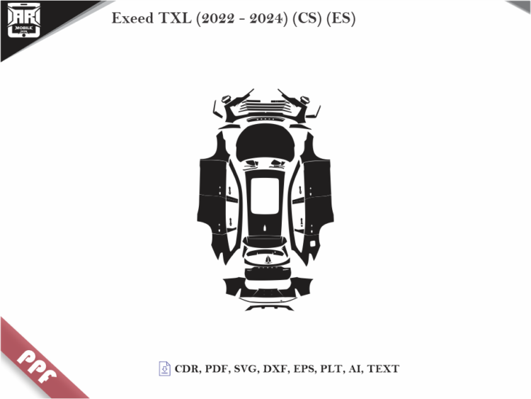 Exeed TXL (2022 - 2024) (CS) (ES) Car Body PPF Cutting Template