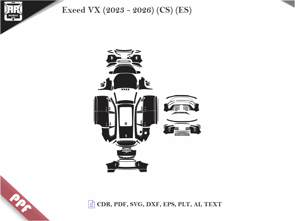 Exeed VX (2023 - 2026) (CS) (ES) Car Body PPF Cutting Template