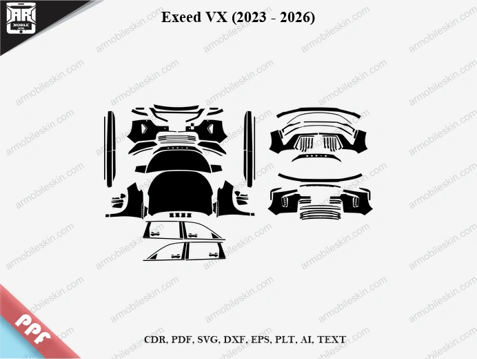 Exeed VX (2023 - 2026) Car Exterior Front PPF Template
