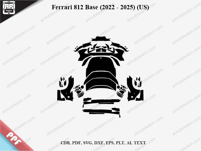 Ferrari 812 Base (2022 - 2025) (US) Car Exterior Front PPF Template