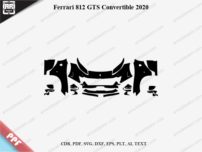 Ferrari 812 GTS Convertible 2020 Car Exterior Front PPF Template
