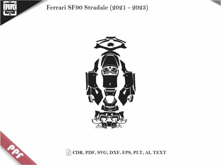 Ferrari SF90 Stradale (2021 – 2023) Full Car Body PPF Cutting Template