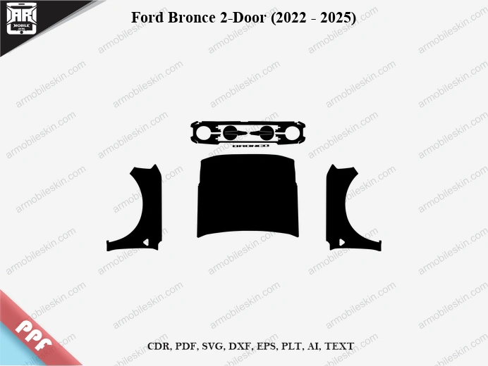 Ford Bronce 2-Door (2022 - 2025) Car Exterior Front PPF Template