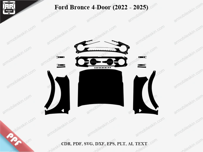 Ford Bronce 4-Door (2022 – 2025) Car PPF Template