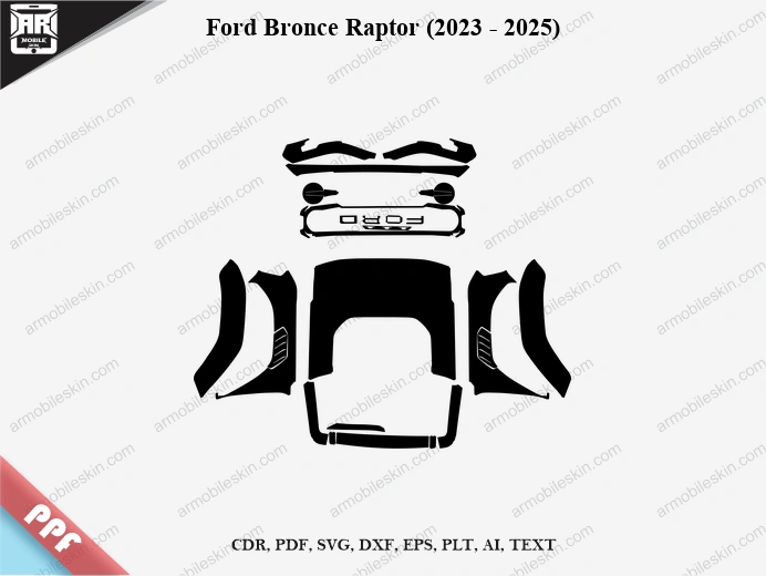 Ford Bronce Raptor (2023 - 2025) Car Exterior Front PPF Template