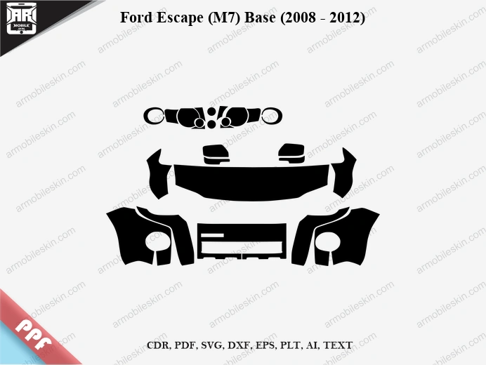 Ford Escape (M7) Base (2008 - 2012) Car Exterior Front PPF Template