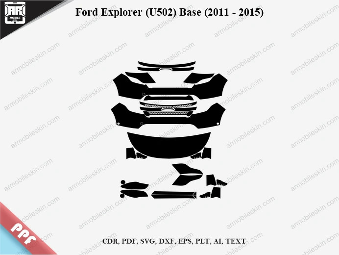 Ford Explorer (U502) Base (2011 - 2015) Car Exterior Front PPF Template