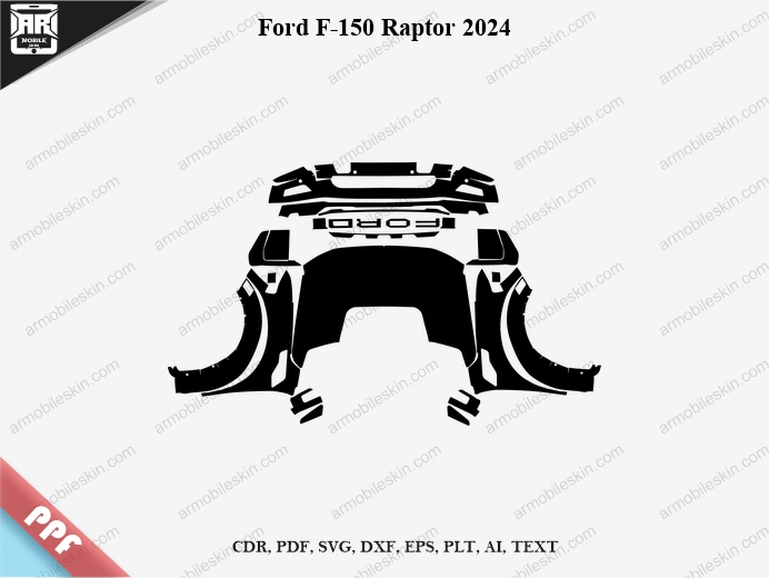 Ford F-150 Raptor 2024 Car Exterior Front PPF Template