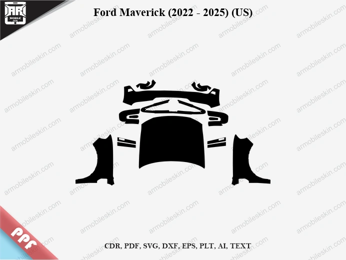 Ford Maverick (2022 - 2025) (US) Car Exterior Front PPF Template