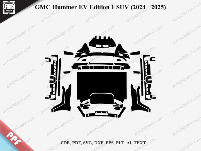 GMC Hummer EV Edition 1 SUV (2024 - 2025) Car Exterior Front PPF Template