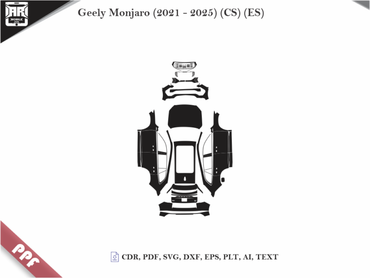 Geely Monjaro (2021 – 2025) (CS) (ES) Full Car Body PPF Cutting Template