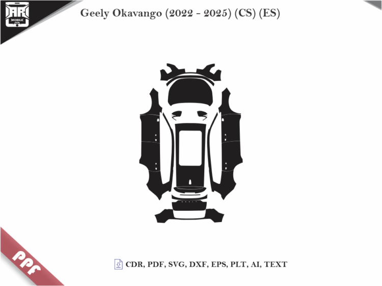Geely Okavango (2022 - 2025) (CS) (ES) Car Body PPF Cutting Template