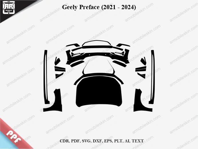Geely Preface (2021 – 2024) Car PPF Template
