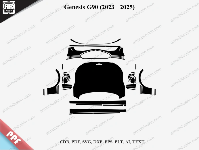 Genesis G90 (2023 - 2025) Car Exterior Front PPF Template