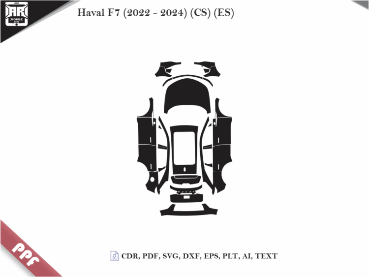 Haval F7 (2022 - 2024) (CS) (ES) Car Body PPF Cutting Template