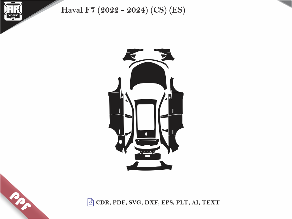 Haval F7 (2022 - 2024) (CS) (ES) Car Body PPF Cutting Template