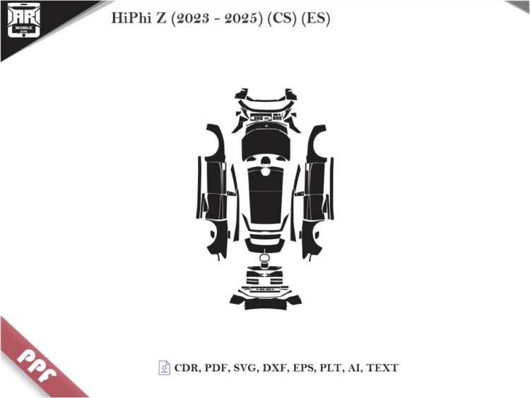 HiPhi Z (2023 – 2025) (CS) (ES) Full Car Body PPF Cutting Template