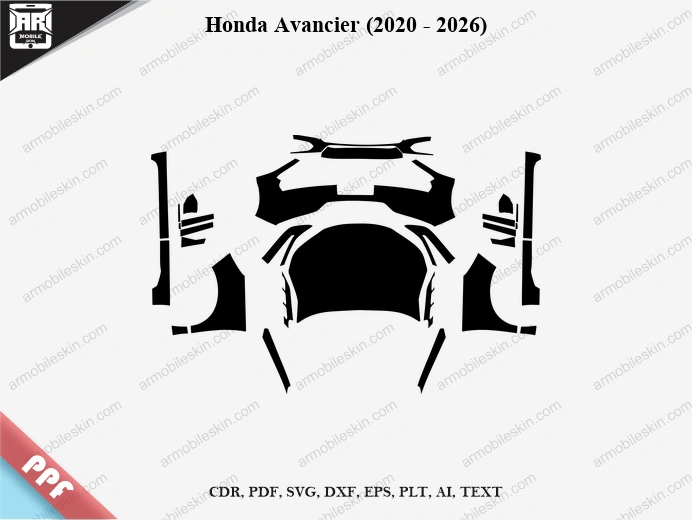 Honda Avancier (2020 - 2026) Car Exterior Front PPF Template
