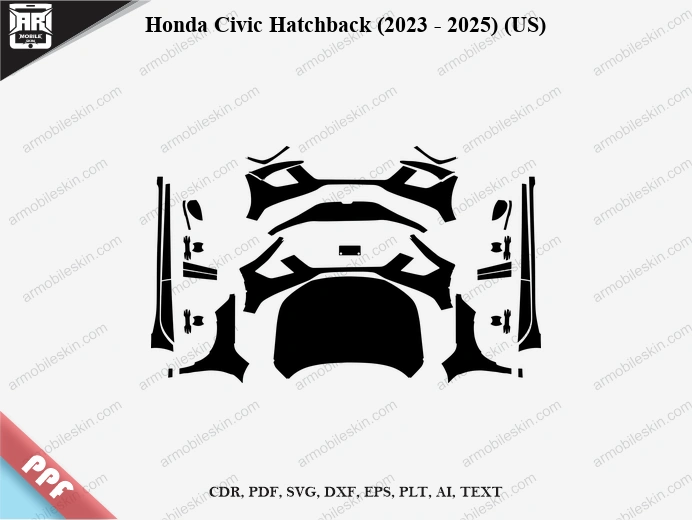 Honda Civic Hatchback (2023 - 2025) (US) Car Exterior Front PPF Template