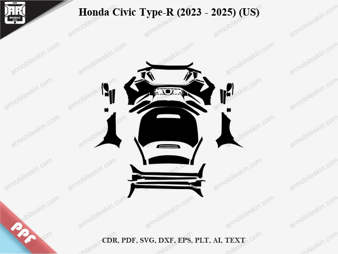 Honda Civic Type-R (2023 - 2025) (US) Car Exterior Front PPF Template