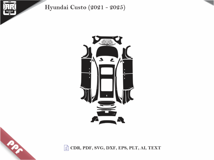 Hyundai Custo (2021 - 2025) Car Body PPF Cutting Template