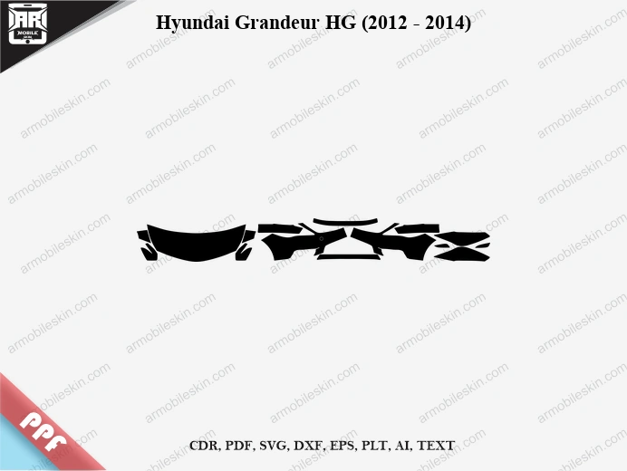 Hyundai Grandeur HG (2012 - 2014) Car Exterior Front PPF Template