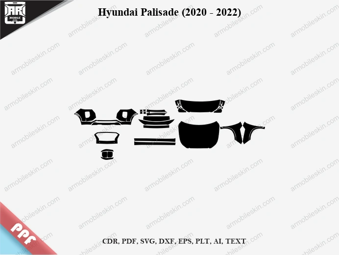 Hyundai Palisade (2020 - 2022) Car Exterior Front PPF Template