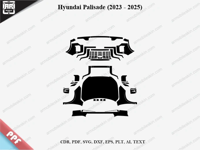 Hyundai Palisade (2023 - 2025) Car Exterior Front PPF Template