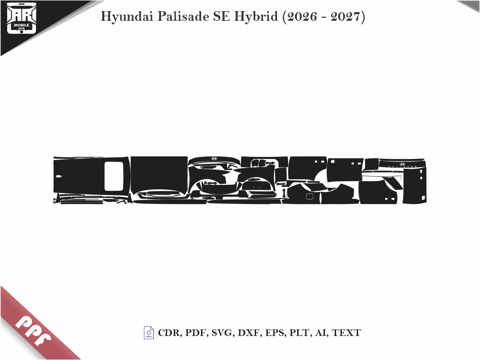 Hyundai Palisade SE Hybrid (2026 - 2027) Car Body PPF Cutting Template