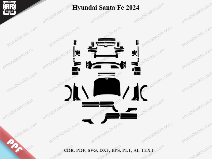Hyundai Santa Fe 2024 Car Exterior Front PPF Template
