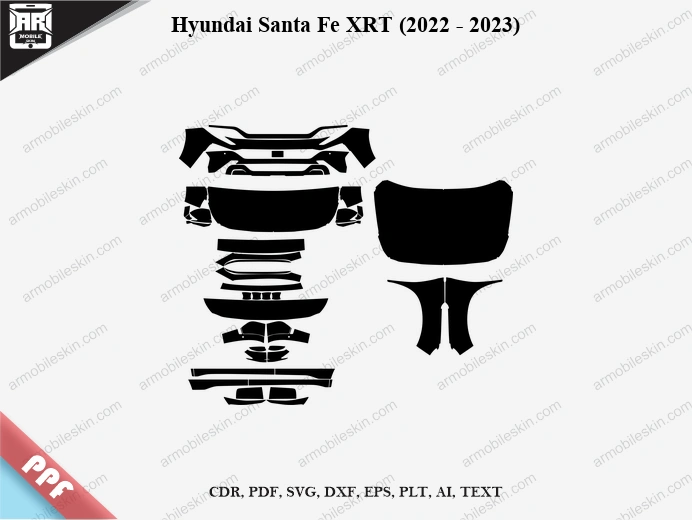 Hyundai Santa Fe XRT (2022 - 2023) Car Exterior Front PPF Template