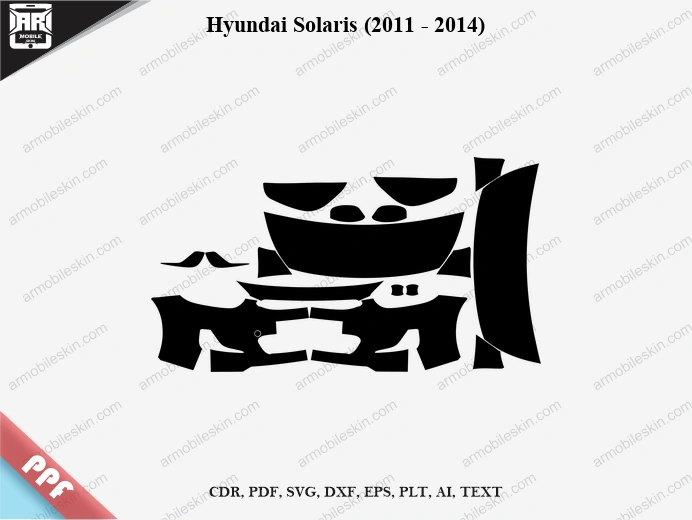 Hyundai Solaris (2011 - 2014) Car Exterior Front PPF Template