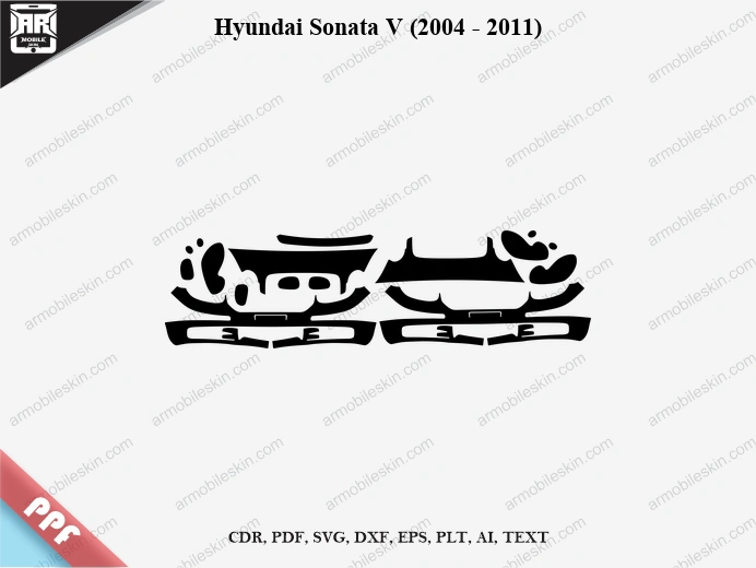 Hyundai Sonata V (2004 - 2011) Car Exterior Front PPF Template