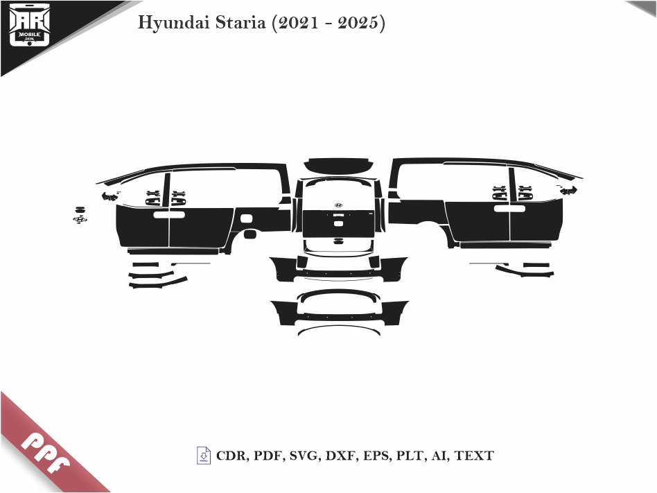 Hyundai Staria (2021 - 2025) Car Body PPF Cutting Template