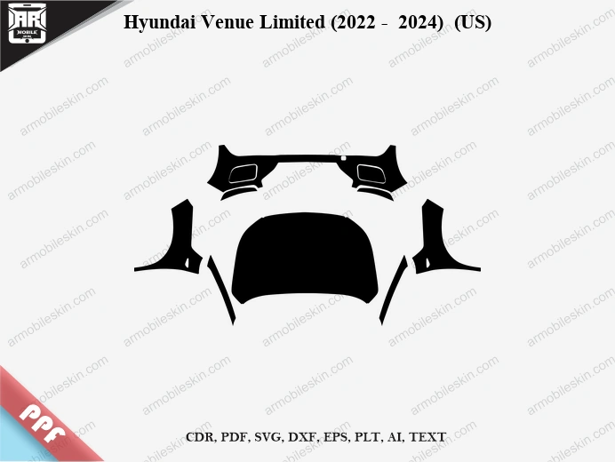 Hyundai Venue Limited (2022 - 2024) (US) Car Exterior Front PPF Template