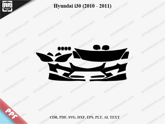 Hyundai i30 (2010 - 2011) Car Exterior Front PPF Template