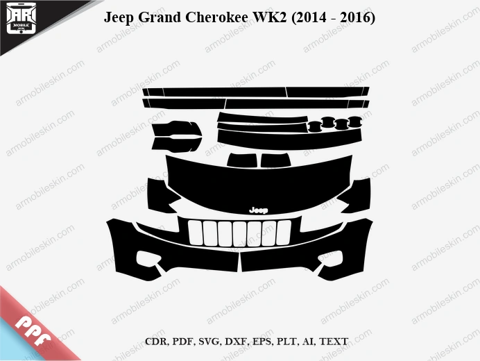 Jeep Grand Cherokee WK2 (2014 - 2016) Car Exterior Front PPF Template