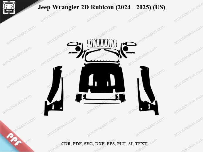 Jeep Wrangler 2D Rubicon (2024 – 2025) (US) Car PPF Template