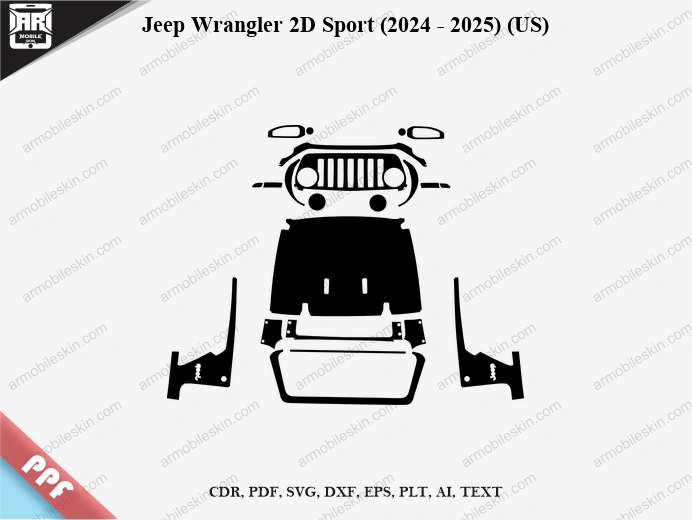 Jeep Wrangler 2D Sport (2024 – 2025) (US) Car PPF Template